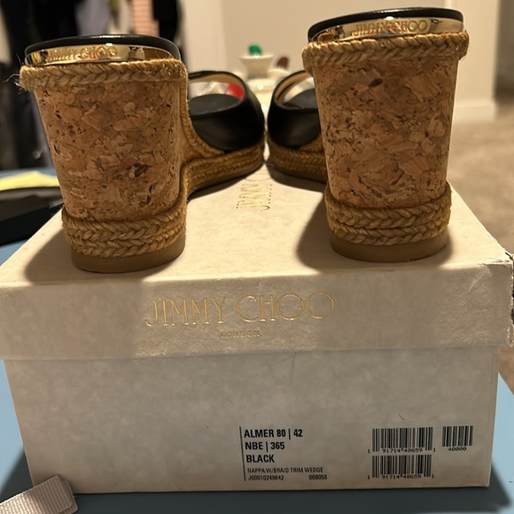 Authentic Jimmy Choo Black Leather Wedge Slides. NWOT - Picture 3 of 6